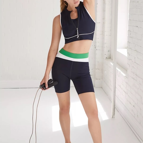 Splits59 Dream High-Waisted Techflex Indigo/Off White Bike Shorts New Small - Picture 2 of 7